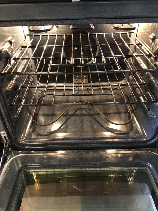 Oven interior after deep cleaning