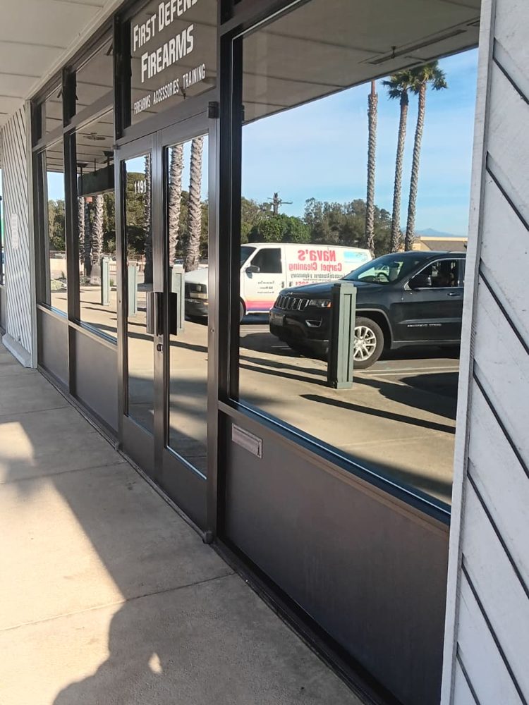 Storefront windows after cleaning